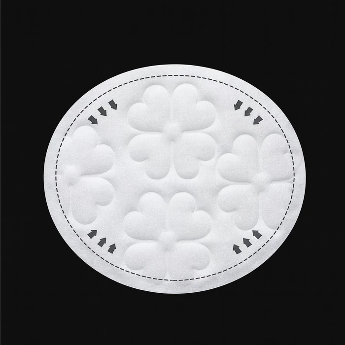 Clover Embossed Cosmetic Pad closeup shape view